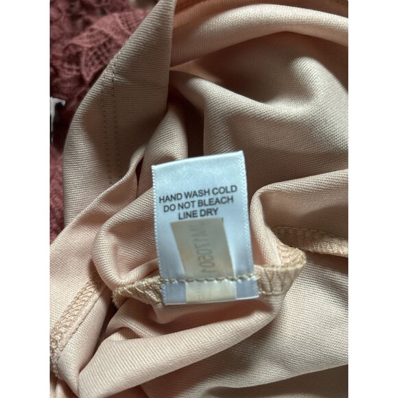 Gianni Bini Lace Midi Dress XS Mauve Spaghetti Straps Crocheted Formal Party - Picture 5 of 7